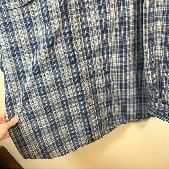 ✨ Carhartt Men’s Blue Plaid Long Sleeve Button Down Shirt Large - Picture 7 of 10